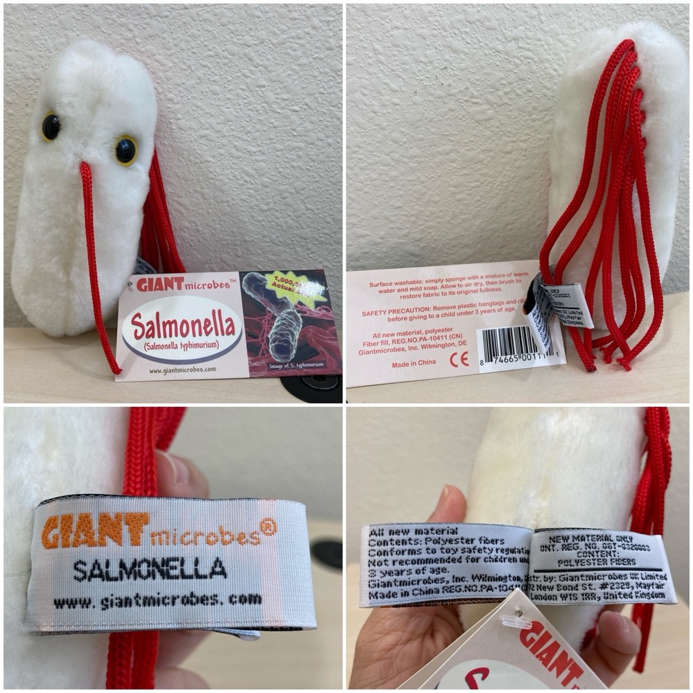 Giant Microbes Plush Plague Mad Cow Salmonella Stomach Ache Science Medical Gift - Picture 4 of 5